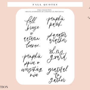 Fall Quotes l Decorative Planner Stickers