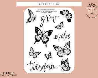 Butterfly Stickers l Decorative Planner Stickers