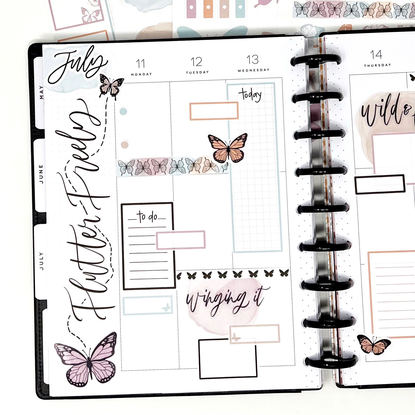 Butterfly Sidebar Stickers L Decorative Planner Stickers - Etsy
