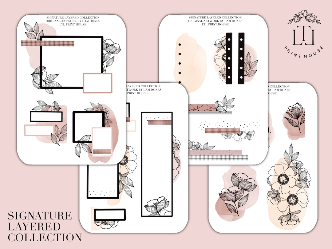 Sig. Layered Collection Bundle L Decorative Planner Stickers - Etsy