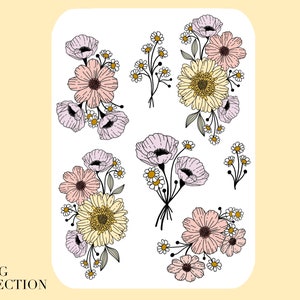 Colorful Spring Floral Stickers l Decorative Planner Stickers