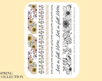 Adesivos Spring Washi l Adesivos decorativos para planejador