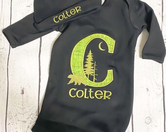 Personalized Embroidery Sleeper Gowns, Super Soft, Layette gowns, Hospital Coming home Gowns, Great Baby Shower Gift.