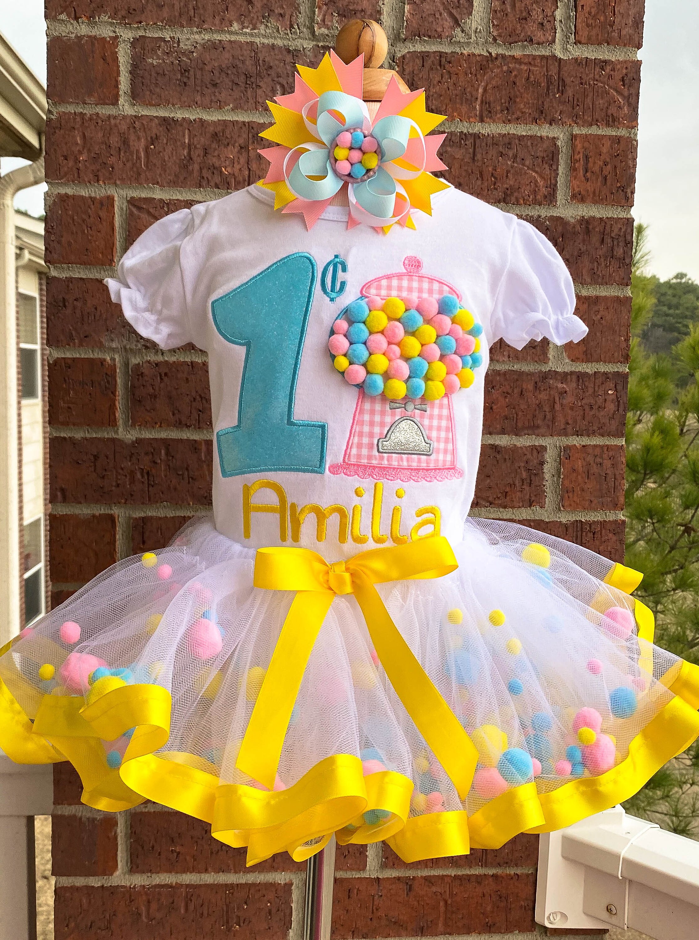 Bubble Gum Machine Birthday Tutu Set