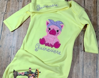 Personalized Embroidery Sleeper Gowns, Super Soft, Layette gowns, Hospital Coming home Gowns, Great Baby Shower Gift.