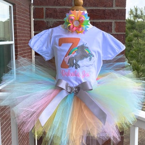 Personalized Embroidery Pastel Unicorn Birthday tutu outfit, Any Birthday, Unicorn, Magical, Special dress, Birthday dress, Birthday outfit.