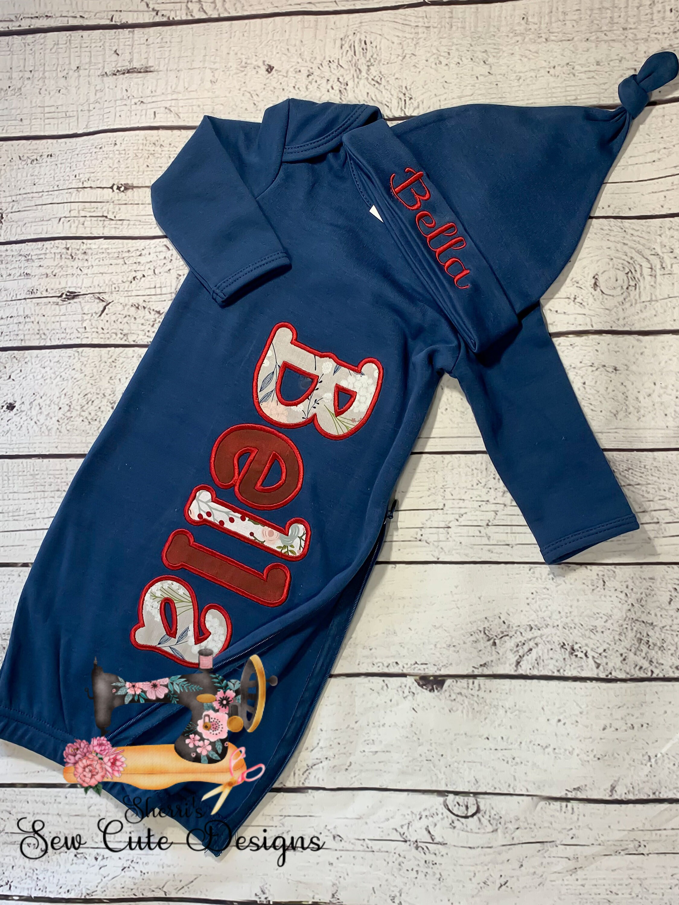Personalized Embroidery Sleeper Gowns, Super Soft, Layette gowns, Hospital Coming home Gowns, Great Baby Shower Gift.