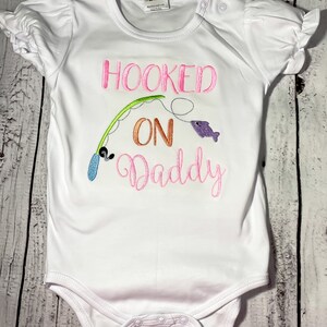 Personalized Embroidery Hooked on Daddy