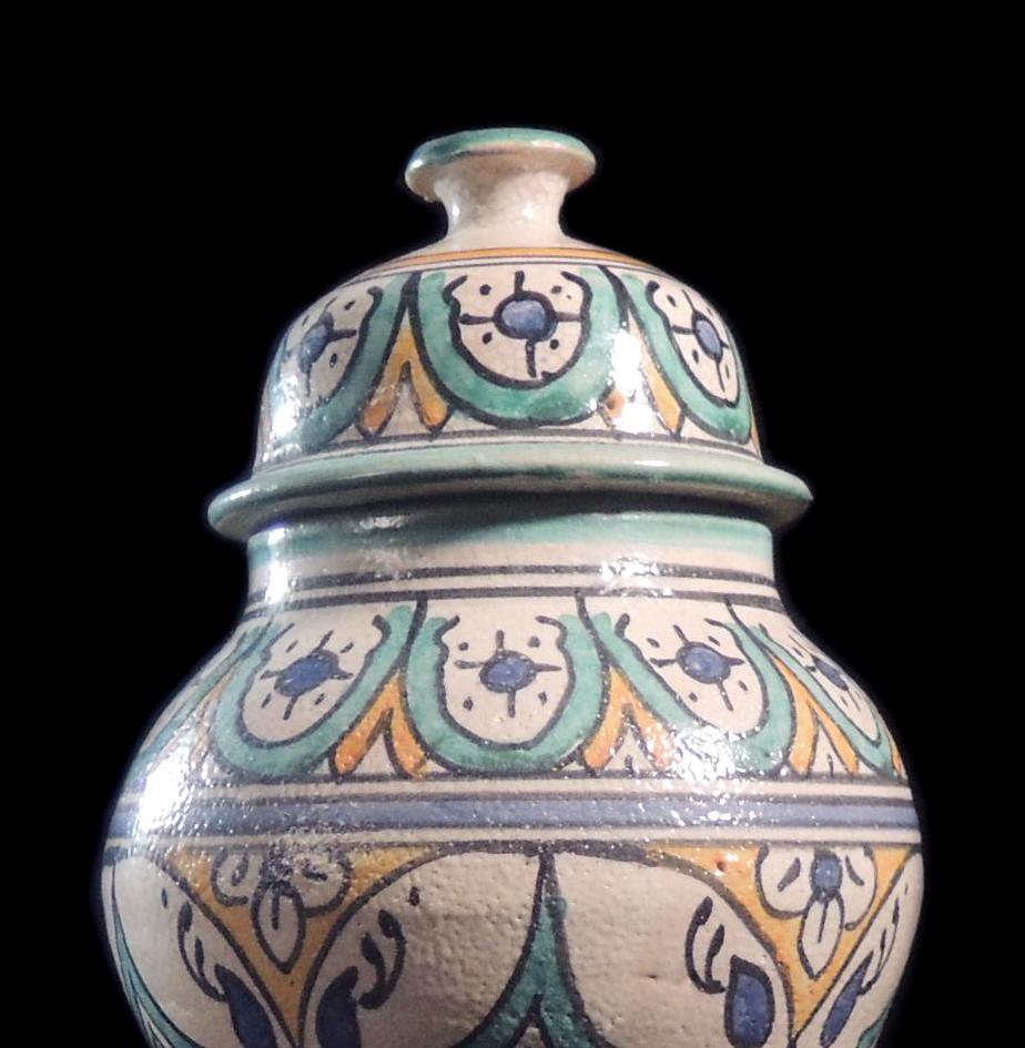 サイン入りのヴィンテージ手描きモロッコ・フェズ陶器花瓶 - Etsy 日本