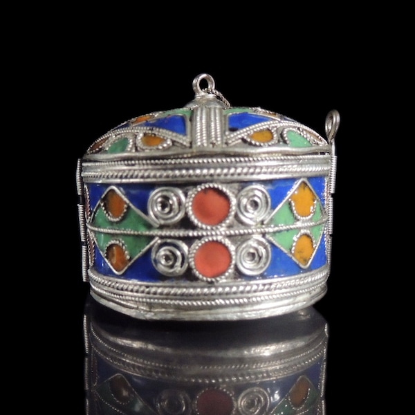 Beautiful Colorful  Handmade Moroccan Ethnic BerberJewelery box and bracelet, Gift for her