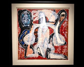 Original african style mixed media painting