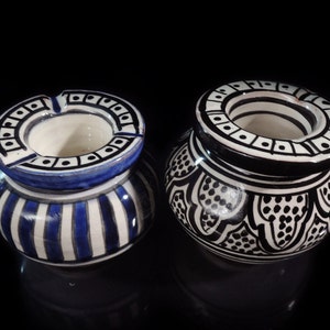 2PCS Moroccan Handmade Ceramics Ashtray / Moroccan Handmade Gift / Moroccan Decor / Moroccan Pottery / Gift for him,her