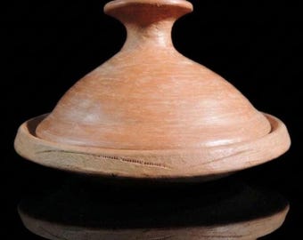 Handmade Moroccan Clay Cooking Tajine 9.4" / Moroccan Handmade Gift / Gift for her,him /Moroccan cookware/Pottery Tagine for Healthy Cooking