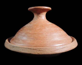 Ręcznie robiony marokański gliniany tadżin do gotowania 9,4" / Marokański ręcznie robiony prezent / Prezent dla niej, dla niego / Marokańskie naczynia kuchenne / Ceramiczny tadżin do zdrowego gotowania