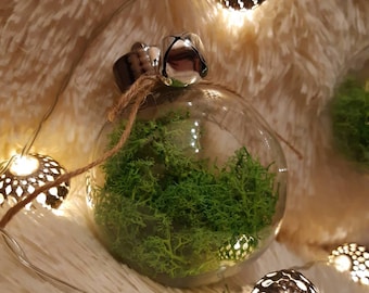 Custom Chrismas moss ball with bell, Handmade Christmas snow tree decoration, Christmas gift, Christmas ball, Christmas decoration balls set