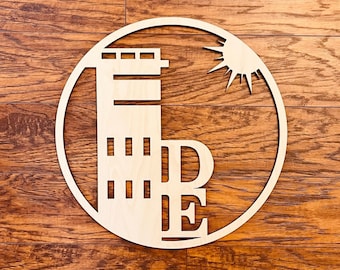 Wood Delaware Beach Tower with Sun Sign (Choose from 8 Sizes)