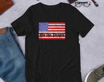 My, ludzie z amerykańską flagą, koszulka z krótkim rękawem, unisex