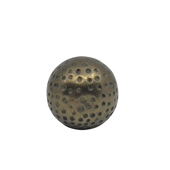 Vintage Brass Golf Ball Paperweight Etched Brass Golf Ball Etsy