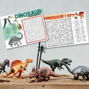 Dinosaurieaktivitetsblad: Ordsökning, Målarbilder (PDF-nedladdning) bild 1