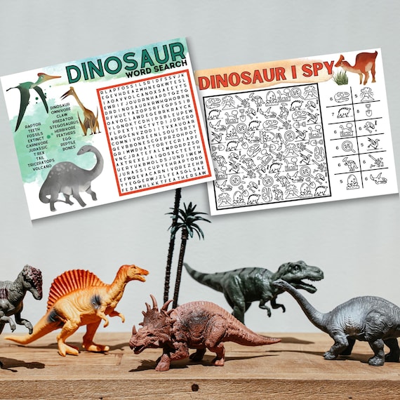 Dinosaur Activity Sheets: Word Search, Coloring Pages (PDF Download)