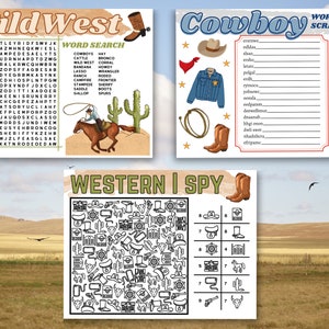 Cowboy Activity Printable for Kids | Cowboy Printables | Western Word ...