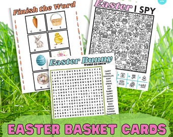 Easter Activity Cards: Kids Games, Word Search, I Spy (PDF)