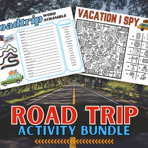 Road Trip Printables | Road Trip Games | Road Trip Activities for Kids | Travel Activity Kit | Kids Activity Bundle | Car Trip Activities