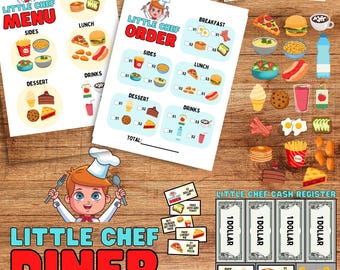Printable Pretend Play Restaurant Set: Little Chef Diner (PDF)