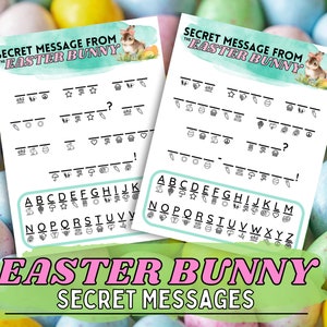 Easter Bunny Secret Message Activity | Easter Basket Stuffer Printables | Easter Games | Easter Cards | Easter Egg Activity