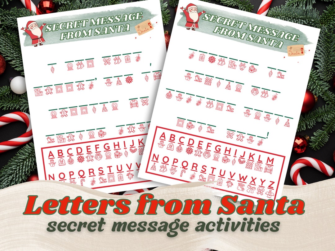 Secret Message From Santa Kids Activity Pages Christmas Elf Etsy