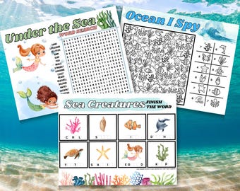 Mermaid Party Activity Bundle: Under the Sea Games (PDF)