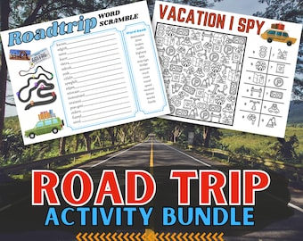 Road Trip Activity Bundle: Kids Travel Games (Printable PDF)