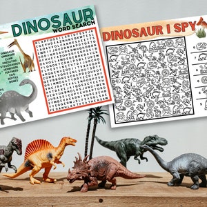 Dinosaur Printable For Kids | Printable Activity Sheets | Dinosaur Word Search |  Dinosaur Coloring Pages | T-Rex Instant Download