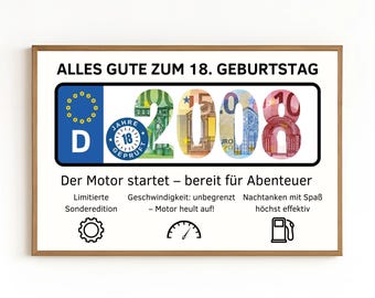 Cash gift for 18th birthday | Funny gift for boy and son | Birthday gift idea | Voucher packaging | Instant download
