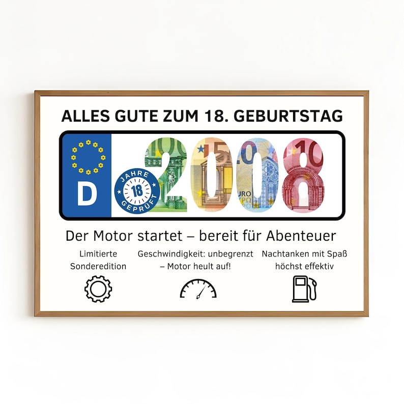 Cash gift for 18th birthday | Funny gift for boy and son | Birthday gift idea | Voucher packaging | Instant download image 1