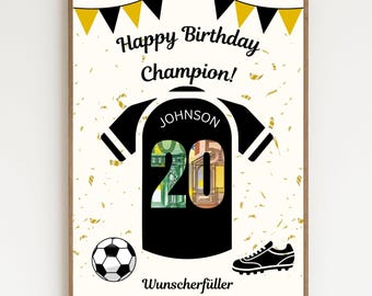 Presente em dinheiro para aniversário de menino | Camisa de futebol como presente em dinheiro | Presente personalizado para um fã de futebol | Ideia original