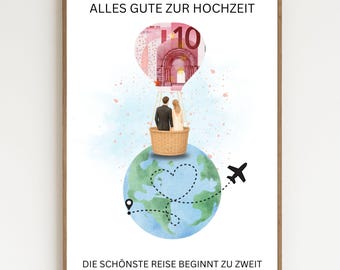 Wedding cash gift | Honeymoon cash gift | Travel fund gift | Wedding couple gift | Instant download