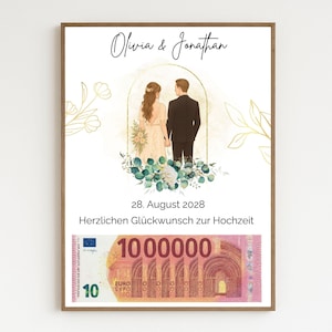 Cash Wedding Gift PDF | Wedding Gift to Print | Your First Million | Gift for the Bride and Groom | Just Married