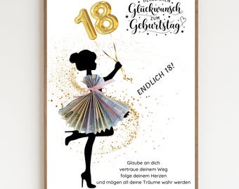 Money gift for a girl's 18th birthday | Birthday gift for a woman turning 18 | Finally 18 money gifts | Last-minute gift card packaging