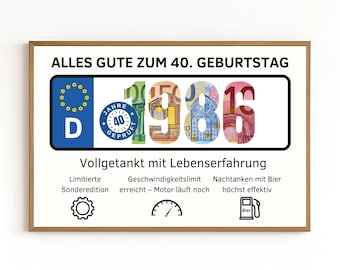 Presente em dinheiro para o aniversário de 40 anos de um homem | Presente engraçado para o pai | Presente para o namorado | Embrulho para presente de aniversário | Download instantâneo de PDF
