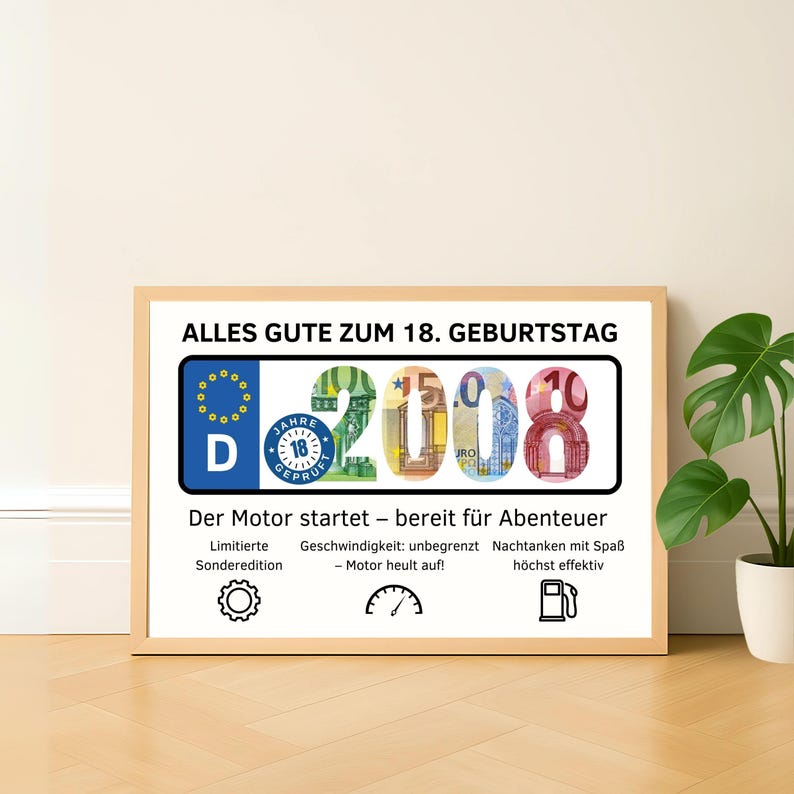 Cash gift for 18th birthday | Funny gift for boy and son | Birthday gift idea | Voucher packaging | Instant download image 5