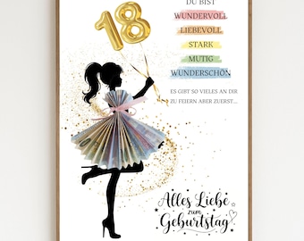 Money gift for a daughter's 18th birthday | 18th birthday gift for her | Printable money gift | 18th birthday printable