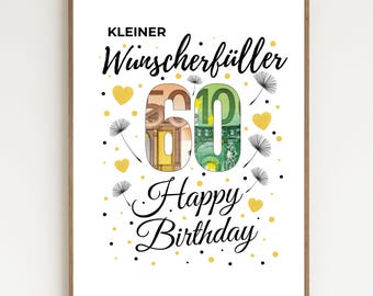 60th Birthday Gift Poster | Anniversary Gift Idea | Last Minute Birthday Card | 60th Birthday Poster for Women & Men
