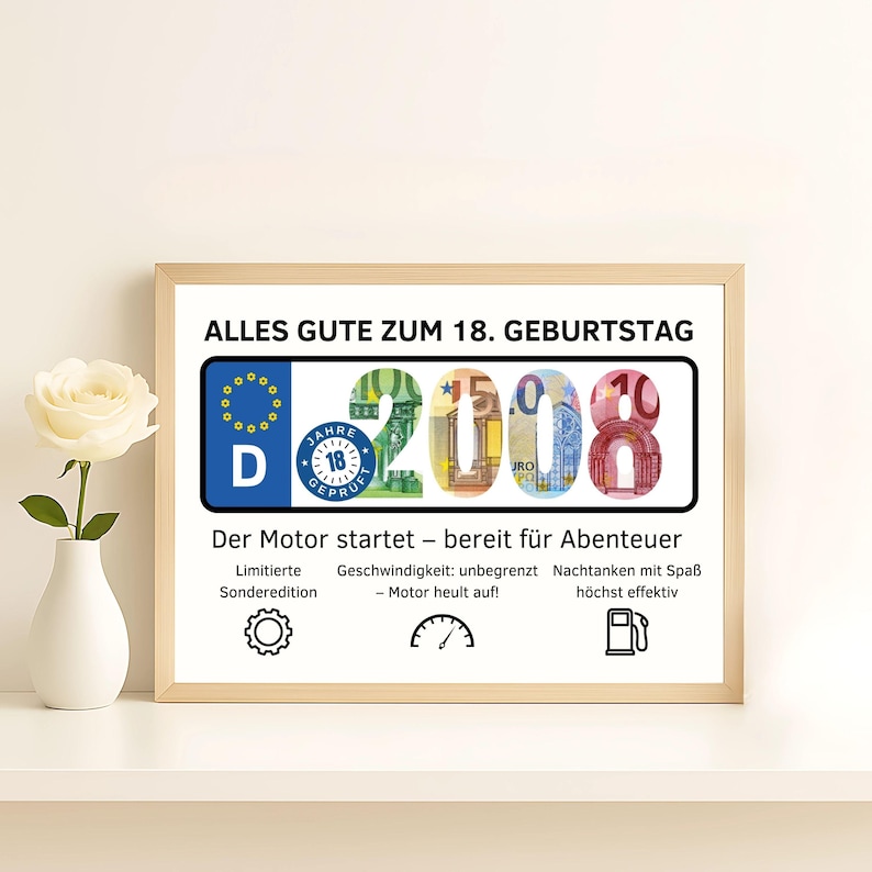 Cash gift for 18th birthday | Funny gift for boy and son | Birthday gift idea | Voucher packaging | Instant download image 3
