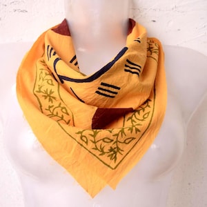 Bandana Schal aus Bio Baumwolle mit Paisley Muster: Handblockdruck