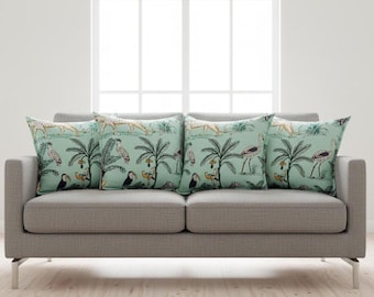 Hand Block Jungle Print Cotton Cushion Cover Set of 2