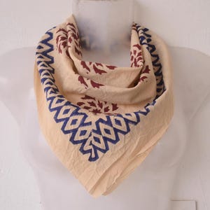 Bandana Schal aus Bio Baumwolle mit Paisley Muster: Handblockdruck