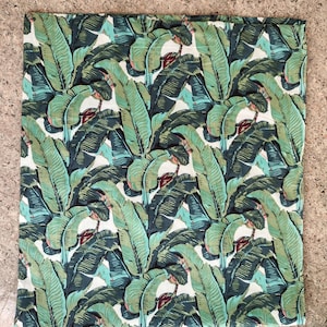 Green Tropical Print Cotton Sarong: Boho Beach Wrap (72 Inch)