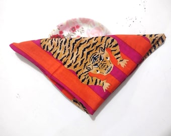 Tiger Print Cotton Napkins (100 Pcs) - Handblock Boho Table Decor