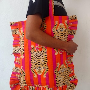 Handgemachte Baumwoll-Rüschen-Einkaufstasche, Löttasche, Einkaufstasche, Marketing-Handtasche, Rüschen-Doppelschicht-Baumwolltaschen